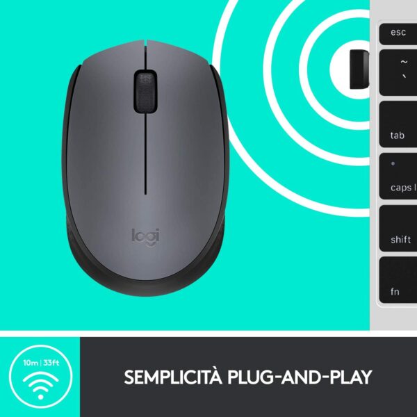 Logitech M170 Mouse Wireless con Ricevitore USB - immagine 2