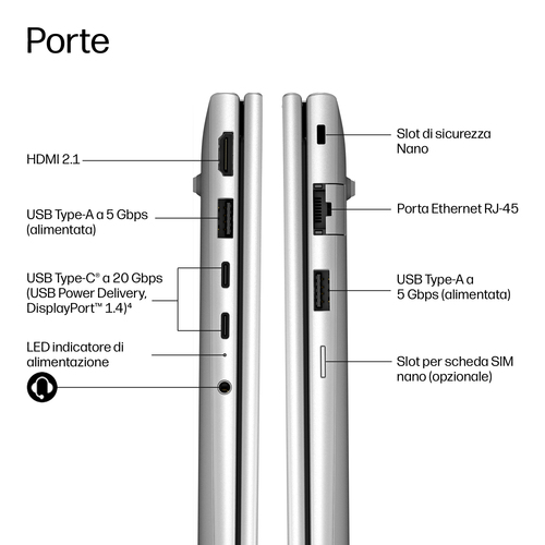 HP DP9J1AT laptop Copilot+ PC Intel Core Ultra 7 Computer portatile 40,6 cm (16") WUXGA 16 GB DDR5-SDRAM 512 GB SSD Wi-Fi 7 (802.11be) Windows 11 Pro Argento - immagine 11