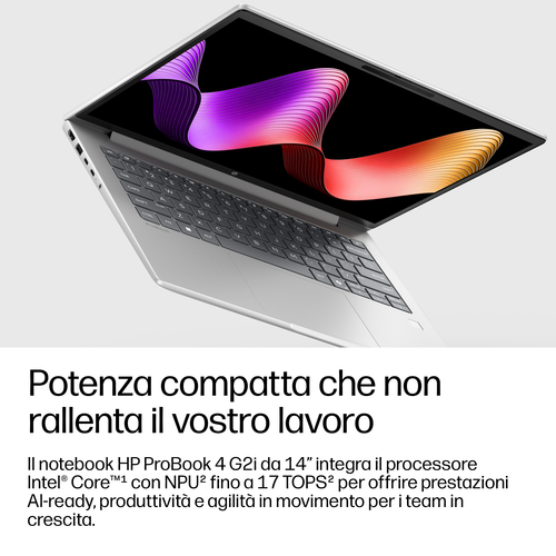 HP DQ6N0AT laptop Intel Core 7 350 Computer portatile 35,6 cm (14") WUXGA 16 GB LPDDR5x-SDRAM 512 GB SSD Wi-Fi 7 (802.11be) Windows 11 Pro AI PC Argento - immagine 6