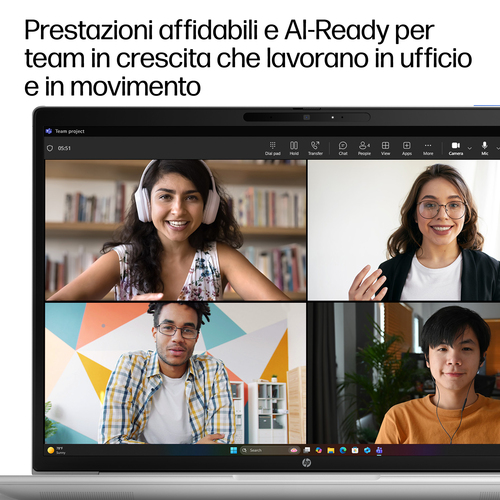 HP DQ6N0AT laptop Intel Core 7 350 Computer portatile 35,6 cm (14") WUXGA 16 GB LPDDR5x-SDRAM 512 GB SSD Wi-Fi 7 (802.11be) Windows 11 Pro AI PC Argento - immagine 8