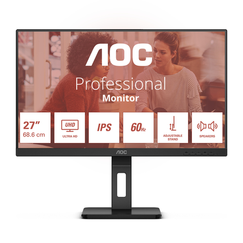 AOC E3 U27E3UF Monitor PC 68,6 cm (27") 3840 x 2160 Pixel 4K Ultra HD LED Nero - immagine 2