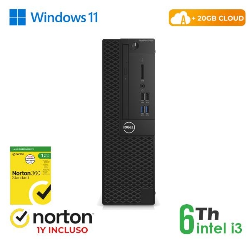 PC DELL RINOVO REFURBISHED Optiplex 3050-5050 RN44424311 SFF i3-6x00 8GB SSD128GB+500HDD W11P CLOUD 20GB + NORTON