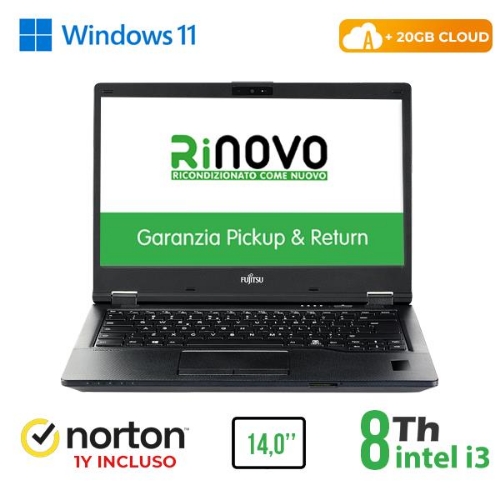 NB FUJITSU RINOVO REFURBISHED LifeBook E549 RN52422311 14" i3-8x00 8GB SSD 256GB W11P CLOUD 20GB + NORTON