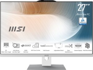 ALL IN ONE MSI Modern AM272P 1M-1095XEU 27" INTEL CORE 7 150U 16GB(8GB*2) SSD1TB NO SISTEMA OPERATIVO Bianco