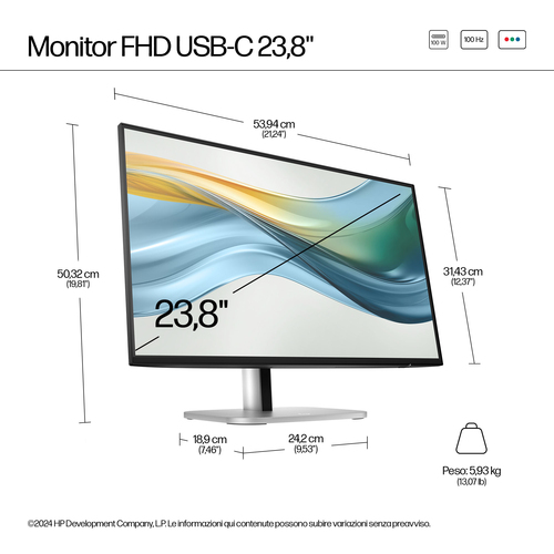 HP Series 5 Pro Monitor serie 5 Pro FHD USB-C da 23,8" - 524pu - immagine 4