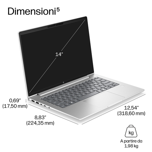 HP DP9J3AT laptop Copilot+ PC Intel Core Ultra 7 Computer portatile 35,6 cm (14") WUXGA 16 GB DDR5-SDRAM 512 GB SSD Wi-Fi 7 (802.11be) Windows 11 Pro Argento - immagine 4