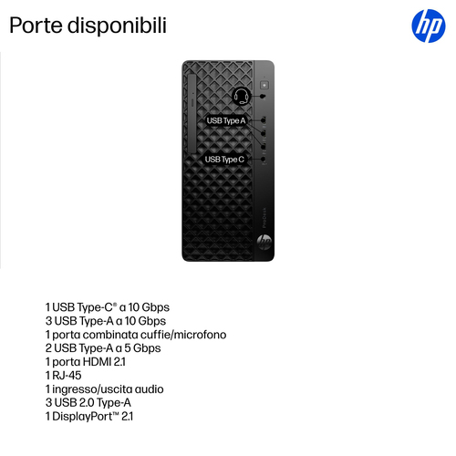 HP ProDesk 4 Tower G1i Desktop AI PC Intel Core Ultra 5 235 16 GB DDR5-SDRAM 512 GB SSD Windows 11 Pro - immagine 3