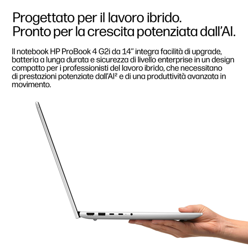 HP DQ6N0AT laptop Intel Core 7 350 Computer portatile 35,6 cm (14") WUXGA 16 GB LPDDR5x-SDRAM 512 GB SSD Wi-Fi 7 (802.11be) Windows 11 Pro AI PC Argento - immagine 10