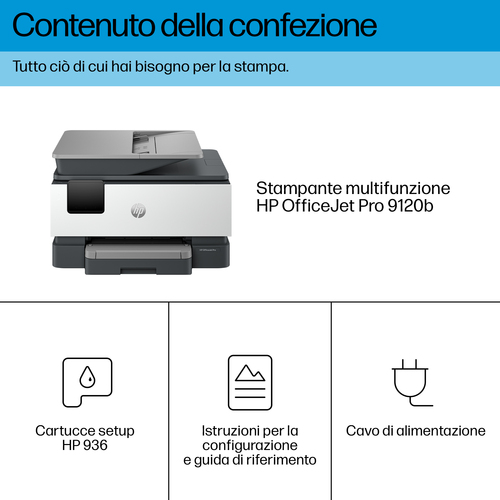 HP OfficeJet Pro 9120b Wireless All-in-One Colore Stampante, Stampa fronte/retro; fotocopiatrice, scanner - immagine 5