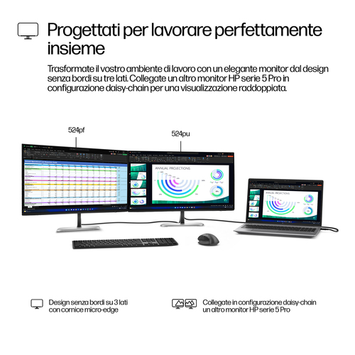 HP Series 5 Pro Monitor serie 5 Pro FHD USB-C da 23,8" - 524pu - immagine 5