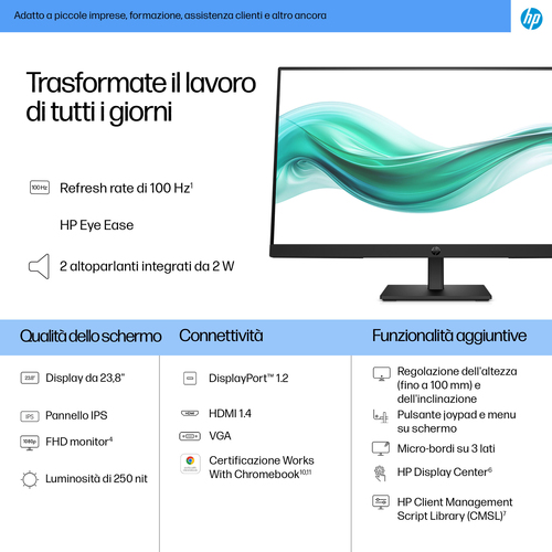 HP Series 3 Pro Monitor serie 3 Pro FHD 23,8" – 324ph - immagine 3