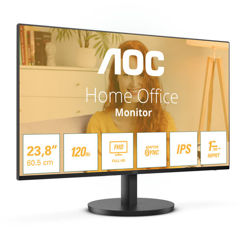 AOC 24B3HA2 Monitor PC 60,5 cm (23.8") 1920 x 1080 Pixel Full HD LED Nero - immagine 2
