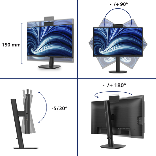 Philips Serie 3000 24B2N3200JH/00 Monitor PC 60,5 cm (23.8") 1920 x 1080 Pixel Full HD LCD Nero - immagine 3