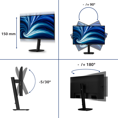 Philips Serie 3000 27B2U3301/00 Monitor PC 68,6 cm (27") 1920 x 1080 Pixel Full HD LCD Nero - immagine 3